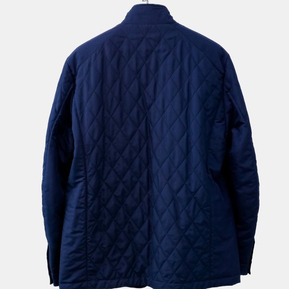 Canali Navy Quilted Zip Jacket - Picture 2 of 16